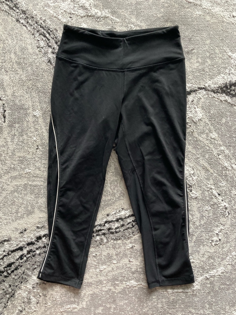 Victoria's Secret Black Capri Leggings with White Side Trim